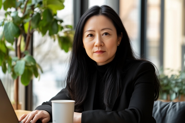 過去を振り返る女性