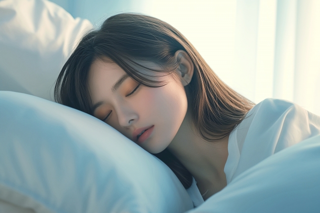 よく眠る女性
