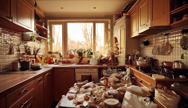 散らかった部屋