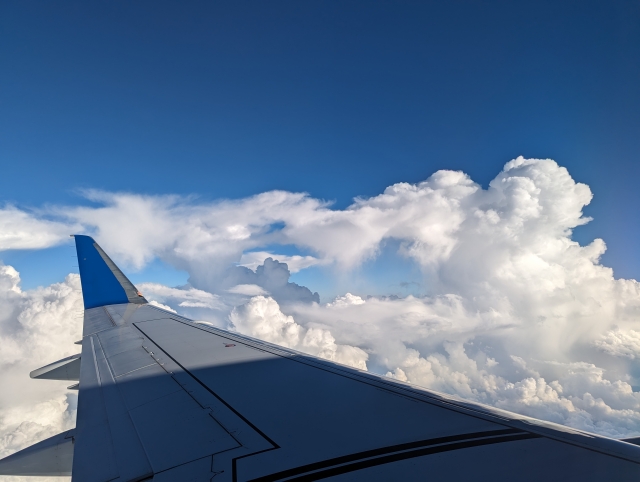 飛行機の窓からの眺め