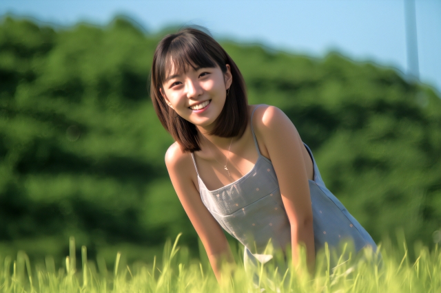 脱毛して笑顔の女性